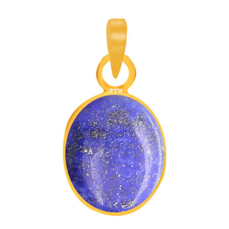 Ptm Lapis Lazuli/Lajwart 3.25 Ratti to 10.25 Ratti or 3 Carat to 9.5 Carat Natural Certified Astrological Gemstone Panchdhatu/5 Metals 22k Gold Plated pendant for Men & Women -vdhp3