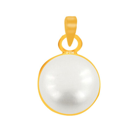 Ptm  Pearl/Moti 3.25 Ratti to 10.25 Ratti or 3 Carat to 9.5 Carat Certified Astrological Gemstone Panchdhatu/5 Metals 22k Gold Plated pendant for Men & Women -vdhp3