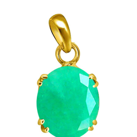 Ptm Emerald/Panna 3.25 Ratti to 10.25 Ratti or 3 Carat to 9.5 Carat Certified Astrological Gemstone Panchdhatu/5 Metals 22k Gold Plated pendant for Men & Women -vdhp1