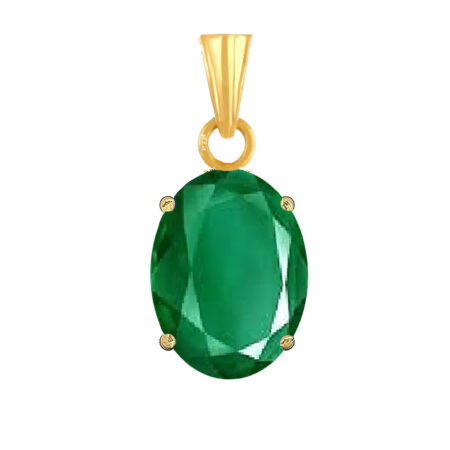 Ptm Emerald/Panna 3.25 Ratti to 10.25 Ratti or 3 Carat to 9.5 Carat Certified Astrological Gemstone Panchdhatu/5 Metals 22k Gold Plated pendant for Men & Women -vdhp2