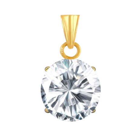 Ptm American Diamond/Zircon 3.25 Ratti to 10.25 Ratti or 3 Carat to 9.5 Carat Certified Astrological Gemstone Panchdhatu/5 Metals 22k Gold Plated pendant for Men & Women -vdhp2