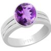 Ptm 925 Sterling Silver Amethyst/Kathela 3.25 Ratti to 10.25 Ratti or 3.00 Carat to 9.35 Carat Astrological Real Gemstone Bis Hallmark Ring for Men & Women