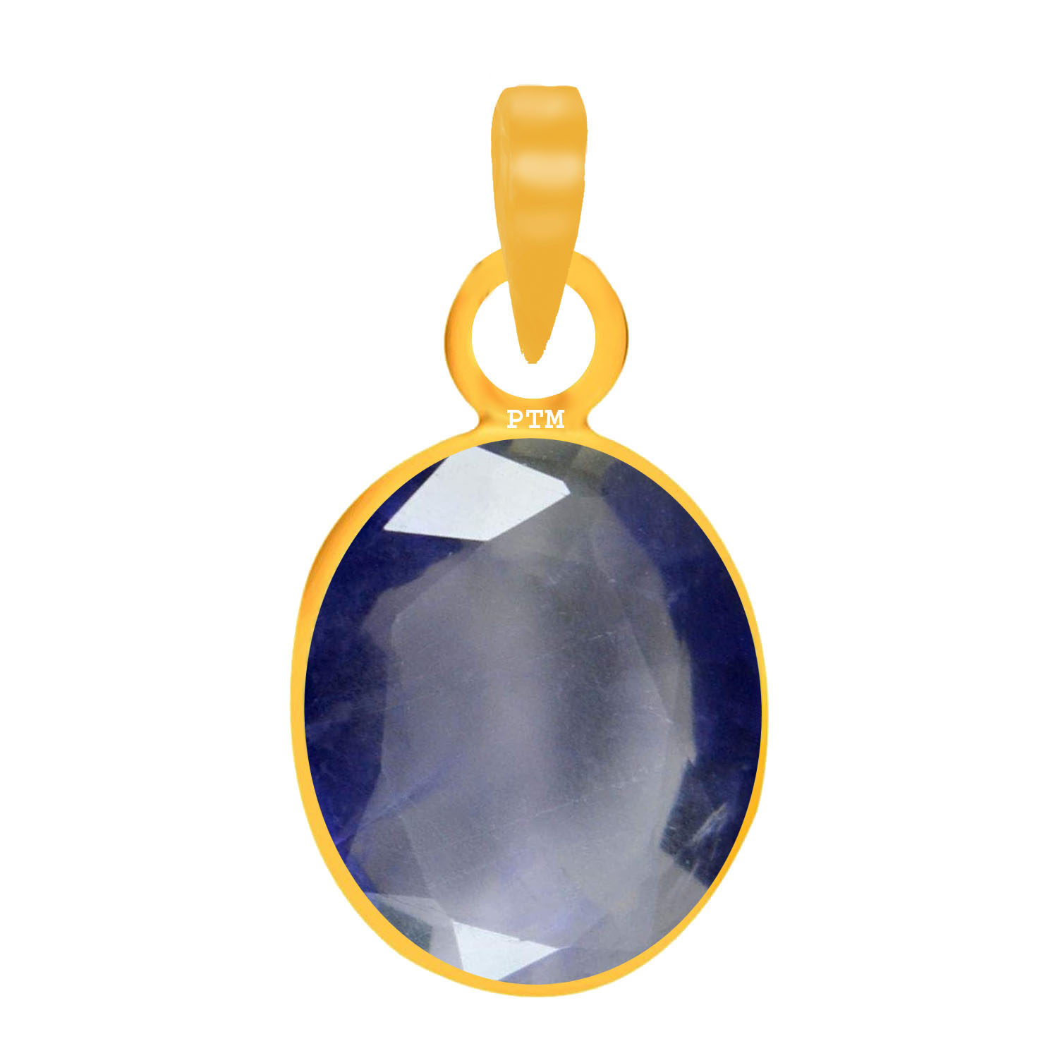 Ptm Iolite/Neeli 3.25 Ratti to 10.25 Ratti or 3 Carat to 9.5 Carat Natural Certified Astrological Gemstone Panchdhatu/5 Metals 22k Gold Plated pendant for Men & Women -vdhp3