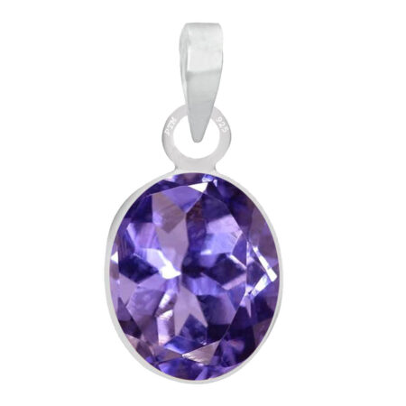 Ptm Sterling Silver Iolite/Neeli 3.25 Ratti to 10.25 Ratti or 3 Carat to 9.5 Carat Natural Certified Astrological Gemstone 925 bis Hallmark pendant for Men & Women -vslp3