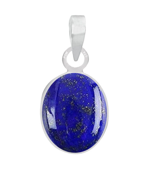 Ptm Sterling Silver Lapis Lazuli/Lajwart 3.25 Ratti to 10.25 Ratti or 3 Carat to 9.5 Carat Natural Certified Astrological Gemstone 925 bis Hallmark pendant for Men & Women -vslp3