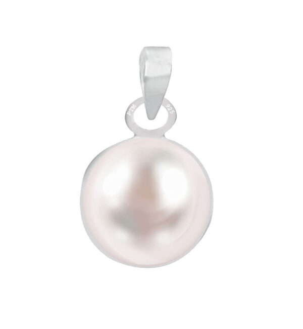 Ptm Sterling Silver  Pearl/Moti 3.25 Ratti to 10.25 Ratti or 3 Carat to 9.5 Carat Certified Astrological Gemstone 925 bis Hallmark pendant for Men & Women -vslp3