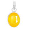 Ptm Sterling Silver Yellow Sapphire/Pukhraj 3.25 Ratti to 10.25 Ratti or 3 Carat to 9.5 Carat Natural Certified Astrological Gemstone 925 bis Hallmark pendant for Men & Women -vslp3