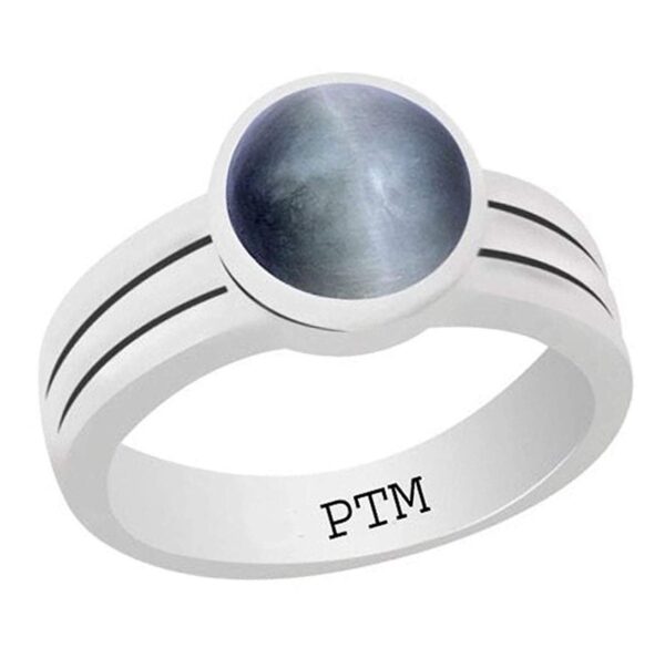 Ptm 925 Sterling Silver Cats Eye/Lehsuniya 3.25 to 10.25 Ratti or 3.00 Carat to 9.35 Carat Astrological Gemstone Bis Hallmark Ring for Men & Women