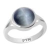 Ptm 925 Sterling Silver Cats Eye/Lehsuniya 3.25 to 10.25 Ratti or 3.00 Carat to 9.35 Carat Astrological Gemstone Bis Hallmark Ring for Men & Women