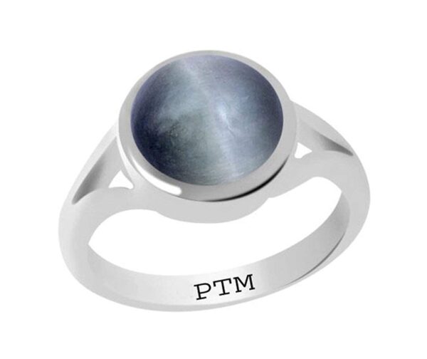 Ptm 925 Sterling Silver Cats Eye/Lehsuniya 3.25 to 10.25 Ratti or 3.00 Carat to 9.35 Carat Astrological Gemstone Bis Hallmark Ring for Men & Women