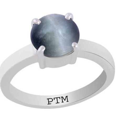 Ptm 925 Sterling Silver Cats Eye/Lehsuniya 3.25 to 10.25 Ratti or 3.00 Carat to 9.35 Carat Astrological Gemstone Bis Hallmark Ring for Men & Women