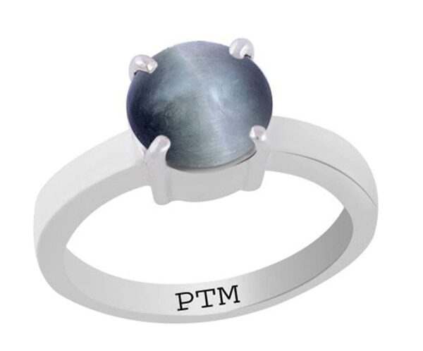 Ptm 925 Sterling Silver Cats Eye/Lehsuniya 3.25 to 10.25 Ratti or 3.00 Carat to 9.35 Carat Astrological Gemstone Bis Hallmark Ring for Men & Women