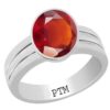 PTM Certified Natural Gomed (Hessonite) Astrological Gemstone 3.25 Ratti to 10.25 Ratti or 3.00 Carat to 9.35 Carat BIS Hallmark 925 Sterling Silver Ring for Men & Women