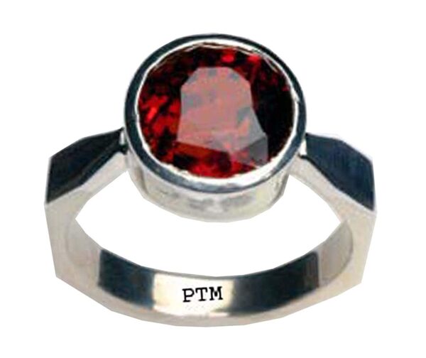 PTM Certified Natural Gomed (Hessonite) Astrological Gemstone 3.25 Ratti to 10.25 Ratti or 3.00 Carat to 9.35 Carat BIS Hallmark 925 Sterling Silver Ring for Men & Women