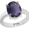 PTM Certified Natural 3.25 Ratti to 10.25 Ratti or 3.00 Carat to 9.35 Carat Neeli (Iolite) Astrological Gemstone BIS Hallmark 925 Sterling Silver Ring for Men & Women