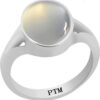 PTM Certified Natural 3.25 Ratti tp 10.25 Ratti or 3.00 Carat to 9.35 Carat Moonstone (Chandrakant) Astrological Gemstone BIS Hallmark 925 Sterling Silver Ring for Men & Women