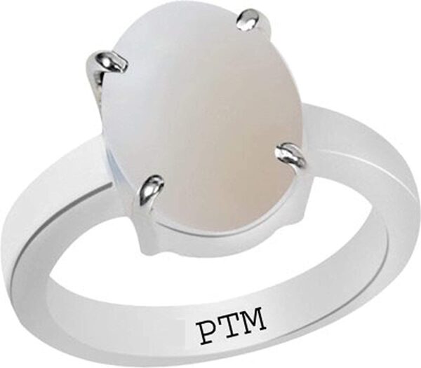 PTM Certified Natural 3.25 Ratti to 10.25 Ratti or 3.00 Carat to 9.35 Carat Opal Astrological Gemstone BIS Hallmark 925 Sterling Silver Ring for Men & Women