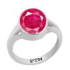 PTM Certified Natural Ruby (Manik) 3.25 Ratti to 10.25 Ratti or 3.00 Carat to 9.35 Carat Astrological Gemstone BIS Hallmark 925 Sterling Silver Ring for Men & Women