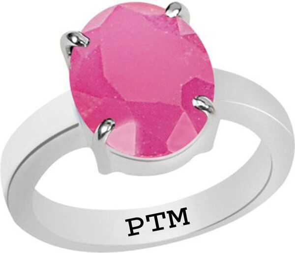 PTM Certified Natural Ruby (Manik) 3.25 Ratti to 10.25 Ratti or 3.00 Carat to 9.35 Carat Astrological Gemstone BIS Hallmark 925 Sterling Silver Ring for Men & Women