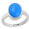 PTM Certified Natural 3.25 Ratti to 10.25 Ratti or 3.00 Carat to 9.35 Carat Firoza (Turquoise) Astrological Gemstone BIS Hallmark 925 Sterling Silver Ring for Men & Women