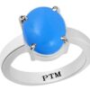 PTM Certified Natural 3.25 Ratti to 10.25 Ratti or 3.00 Carat to 9.35 Carat Firoza (Turquoise) Astrological Gemstone BIS Hallmark 925 Sterling Silver Ring for Men & Women