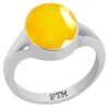 PTM Certified Natural Yellow Sapphire (Pukhraj) 3.25 Ratti to 10.25 Ratti or 3.00 Carat to 9.35 Carat Astrological Gemstone 925 BIS Hallmark Sterling Silver Ring for Men & Women