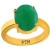 PTM Certified Emerald (Panna) 3.25 Ratti to 10.25 Ratti or 3.00 Carat to 9.35 Carat Astrological Gemstone Panchdhatu 22 k Gold Plated Ring for Men & Women