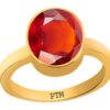 PTM Certified Natural Hessonite (Gomed) 3.25 Ratti to 10.25 Ratti or 3.00 Carat to 9.35 Carat Astrological Gemstone Panchdhatu 22K Gold Plated Ring for Men & Women