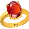 PTM Certified Natural Hessonite (Gomed) 3.25 Ratti to 10.25 Ratti or 3.00 Carat to 9.35 Carat Astrological Gemstone Panchdhatu 22K Gold Plated Ring for Men & Women