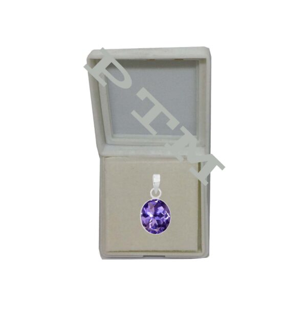 Ptm Sterling Silver Iolite/Neeli 3.25 Ratti to 10.25 Ratti or 3 Carat to 9.5 Carat Natural Certified Astrological Gemstone 925 bis Hallmark pendant for Men & Women -vslp3