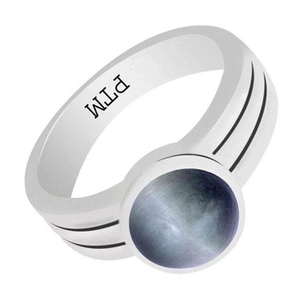 Ptm 925 Sterling Silver Cats Eye/Lehsuniya 3.25 to 10.25 Ratti or 3.00 Carat to 9.35 Carat Astrological Gemstone Bis Hallmark Ring for Men & Women