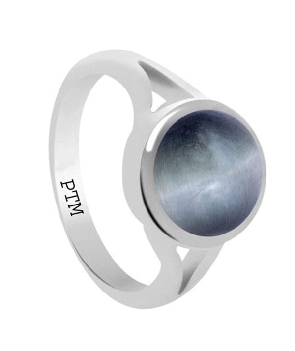 Ptm 925 Sterling Silver Cats Eye/Lehsuniya 3.25 to 10.25 Ratti or 3.00 Carat to 9.35 Carat Astrological Gemstone Bis Hallmark Ring for Men & Women