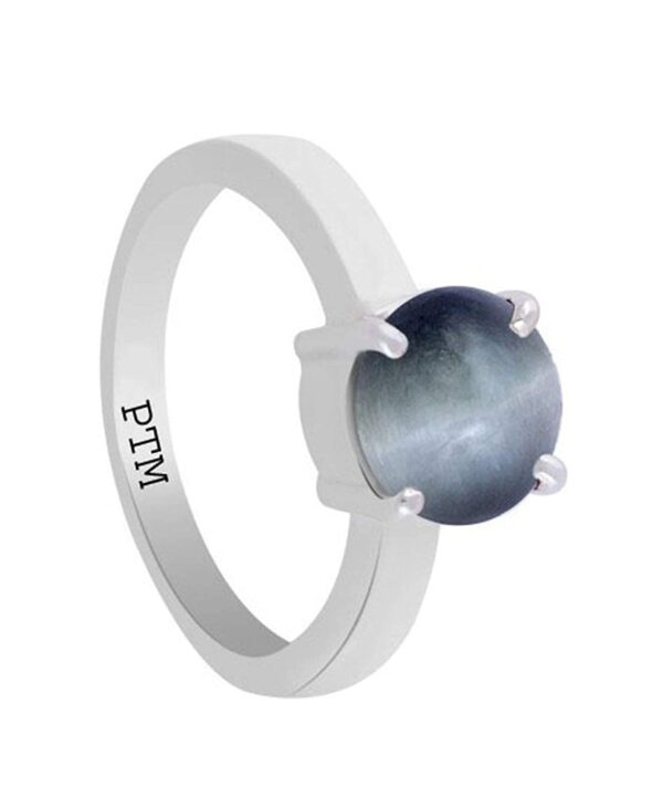 Ptm 925 Sterling Silver Cats Eye/Lehsuniya 3.25 to 10.25 Ratti or 3.00 Carat to 9.35 Carat Astrological Gemstone Bis Hallmark Ring for Men & Women