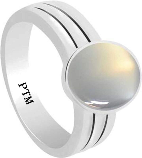 PTM Certified Natural 3.25 Ratti tp 10.25 Ratti or 3.00 Carat to 9.35 Carat Moonstone (Chandrakant) Astrological Gemstone BIS Hallmark 925 Sterling Silver Ring for Men & Women