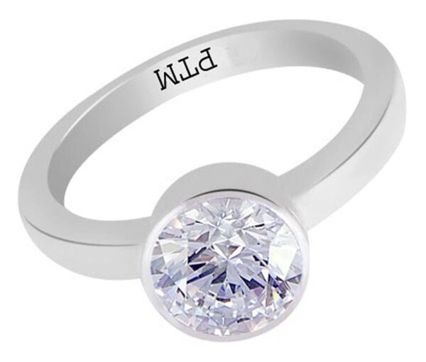 PTM Certified Zircon (American Diamond) 3.25 Ratti to 10.25 Ratti or 3.00 Carat to 9.35 Carat Astrological Gemstone BIS Hallmark 925 Sterling Silver Ring for Men & Women