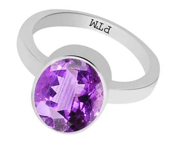 Ptm 925 Sterling Silver Amethyst/Kathela 3.25 Ratti to 10.25 Ratti or 3.00 Carat to 9.35 Carat Astrological Real Gemstone Bis Hallmark Ring for Men & Women