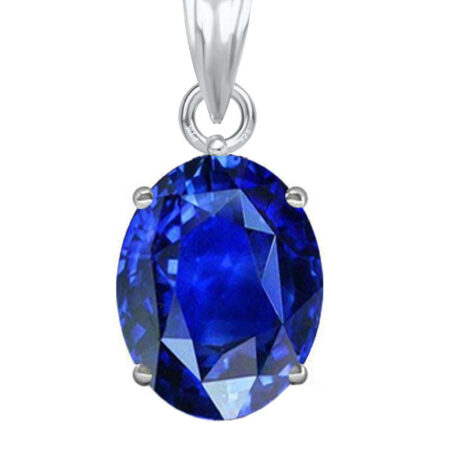 Ptm Sterling Silver Blue Sapphire/Neelam 3.25 Ratti to 10.25 Ratti or 3 Carat to 9.5 Carat Natural Certified Astrological Gemstone 925 bis Hallmark pendant for Men & Women -vslp2