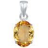 Ptm Sterling Silver Citrine/Sunehla 3.25 Ratti to 10.25 Ratti or 3 Carat to 9.5 Carat Natural Certified Astrological Gemstone 925 bis Hallmark pendant for Men & Women -vslp2