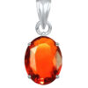 Ptm Sterling Silver Hessonite/Gomed 3.25 Ratti to 10.25 Ratti or 3 Carat to 9.5 Carat Natural Certified Astrological Gemstone 925 bis Hallmark pendant for Men & Women -vslp2