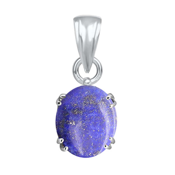 Ptm Sterling Silver Lapis Lazuli/Lajwart 3.25 Ratti to 10.25 Ratti or 3 Carat to 9.5 Carat Natural Certified Astrological Gemstone 925 bis Hallmark pendant for Men & Women -vslp1