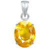 Ptm Sterling Silver Yellow Sapphire/Pukhraj 3.25 Ratti to 10.25 Ratti or 3 Carat to 9.5 Carat Natural Certified Astrological Gemstone 925 bis Hallmark pendant for Men & Women -vslp2