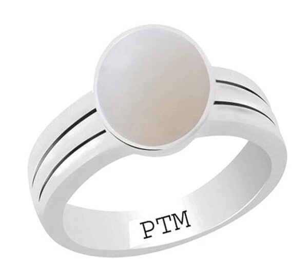 PTM Certified Natural 3.25 Ratti to 10.25 Ratti or 3.00 Carat to 9.35 Carat Opal Astrological Gemstone BIS Hallmark 925 Sterling Silver Ring for Men & Women