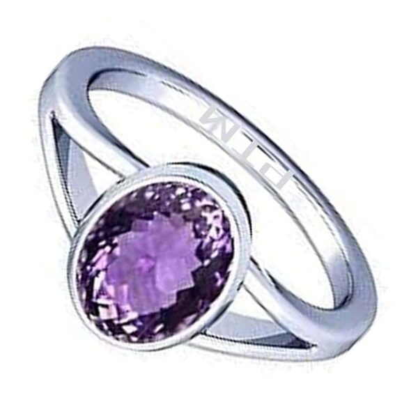 PTM 925 Sterling Silver Amethyst/Kathela 3.25 Ratti or 3 Carat to 10.25 Ratti or 9.35 Carat Astrological Real Gemstone Bis Hallmark Ring for Men & Women