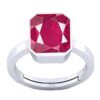 PTM Natural Ruby/Manik 3.25 Ratti to 10.25 Ratti or 3 Carat to 9.5 Carat Astrological Certified Gemstone/Square Shape Sterling Silver/bis Hallmark Ring for Men & Women