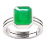 PTM Emerald/Panna 3.25 Ratti to 10.25 Ratti or 3 Carat to 9.5 Carat Astrological Certified Gemstone/Square Shape Sterling Silver/bis Hallmark Adjustable Ring for Men & Women