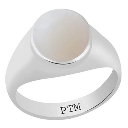 PTM Certified Natural 3.25 Ratti to 10.25 Ratti or 3.00 Carat to 9.35 Carat Opal Astrological Gemstone BIS Hallmark 925 Sterling Silver Ring for Men & Women