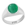 Ptm 925 Sterling Silver Emerald/Panna 3.25 Ratti to 10.25 Ratti or 3.00 Carat to 9.35 Carat Astrological Gemstone Bis Hallmark Ring for Men & Women