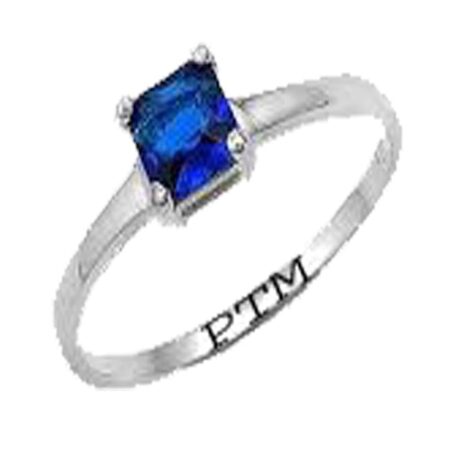 PTM Natural Blue Sapphire/Neelam 3.25 Ratti to 10.25 Ratti or 3 Carat to 9.5 Carat Astrological Certified Gemstone/Square Shape Sterling Silver/bis Hallmark Adjustable Ring for Men & Women