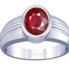 PTM Natural Ruby/Manik 3.25 Ratti to 10.25 Ratti or 3 Carat to 9.5 Carat Astrological Certified Gemstone Sterling Silver/bis Hallmark Ring for Men & Women