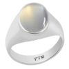 PTM Natural Moonstone/Chandrakantmani 3.25 Ratti to 10.25 Ratti or 3 Carat to 9.5 Carat Astrological Certified Gemstone Sterling Silver/bis Hallmark Ring for Men & Women